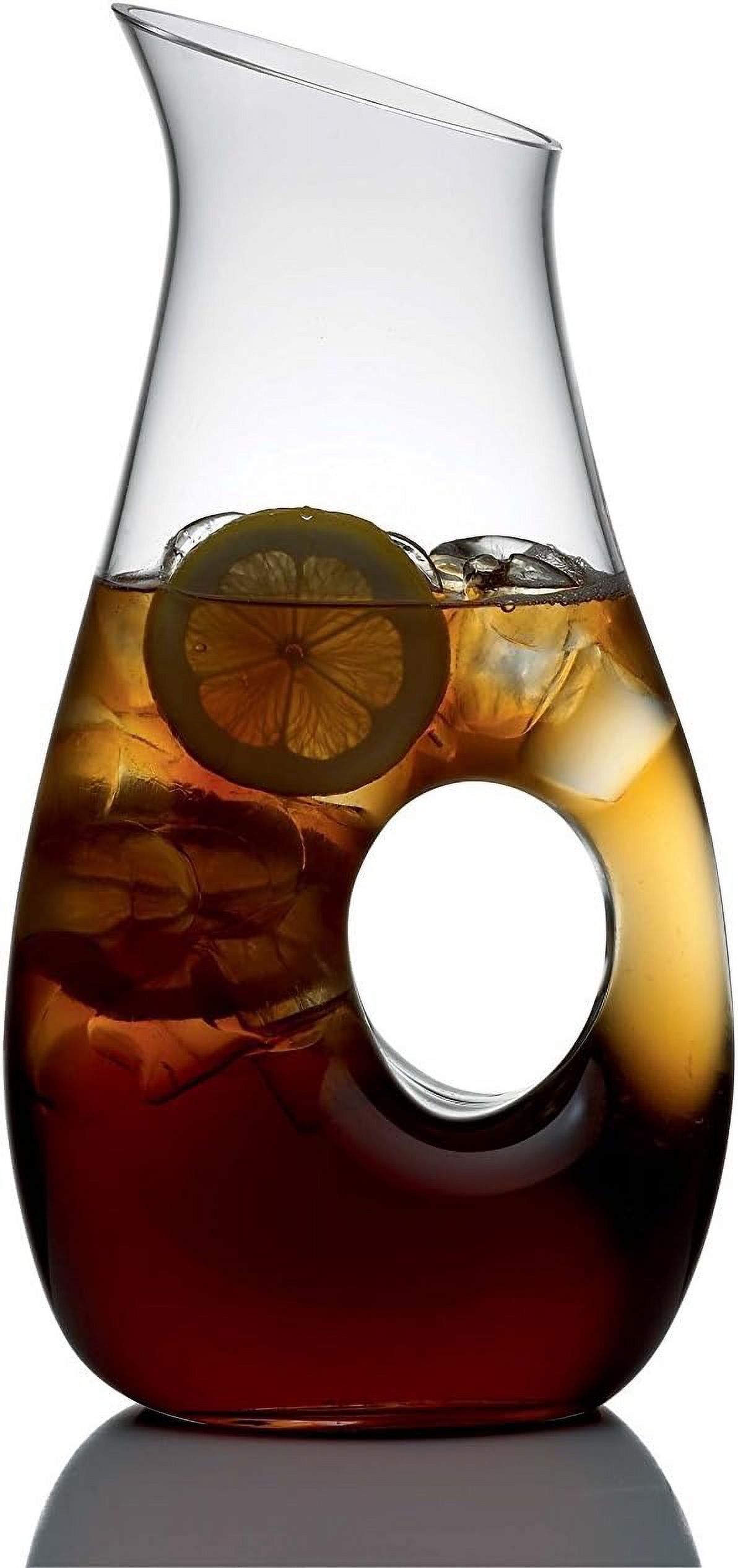 Pierced Glass Carafe Pitcher, 1 Liter (Set Of 2)