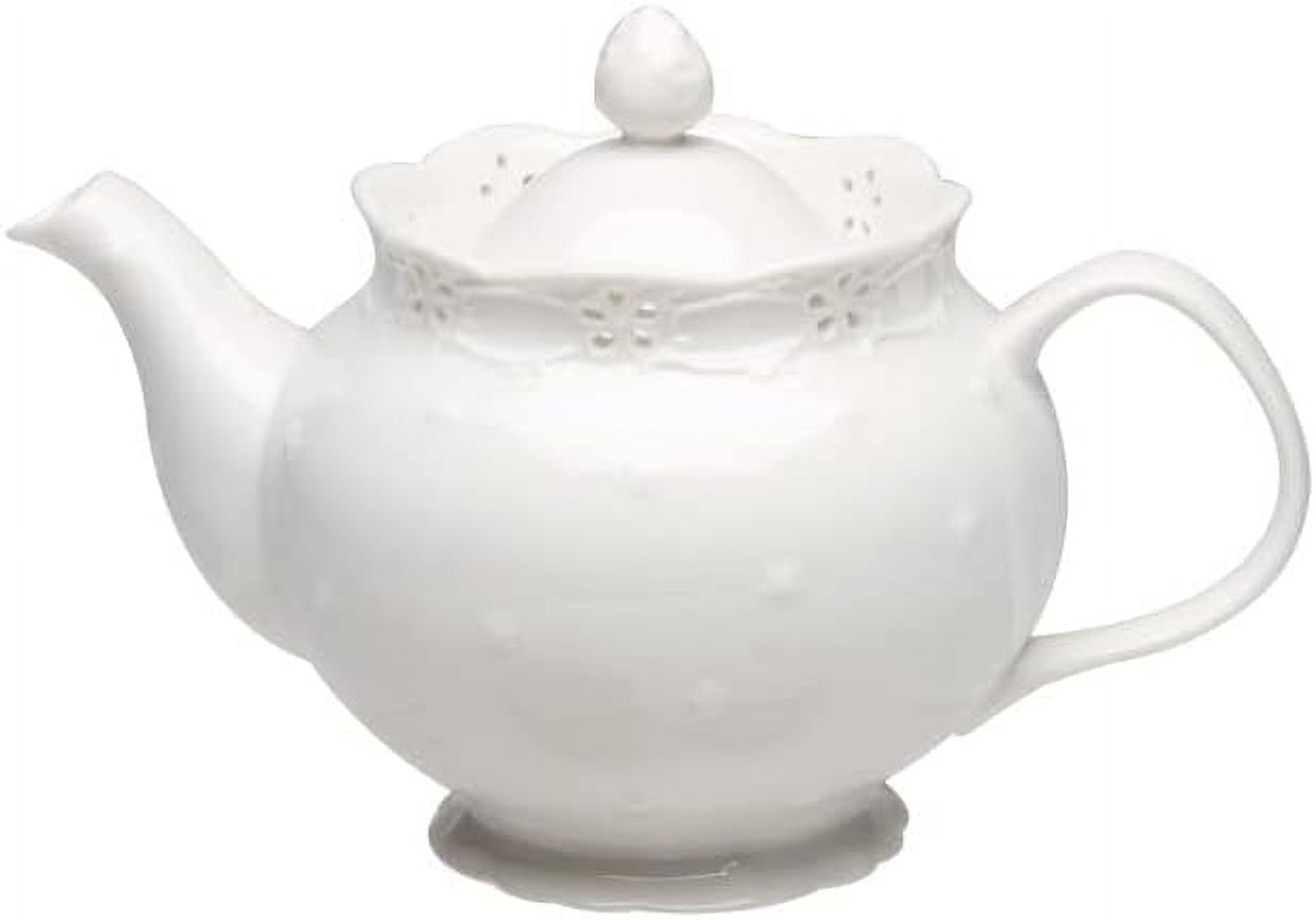 Pierced White Porcelain 4Cup Teapot