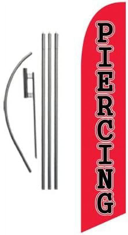 Piercing Advertising Feather Banner Swooper Flag Sign with Flag Pole Kit and Ground Stake