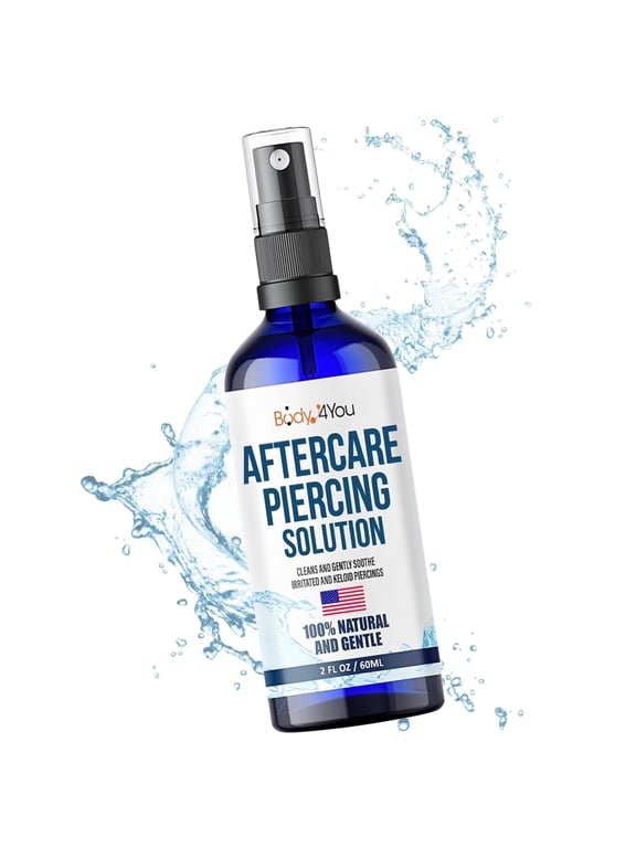 Piercing Aftercare Spray 100% Dead Sea Salt Saline Cleaner Wash Solution Ear Jewelry (2oz)