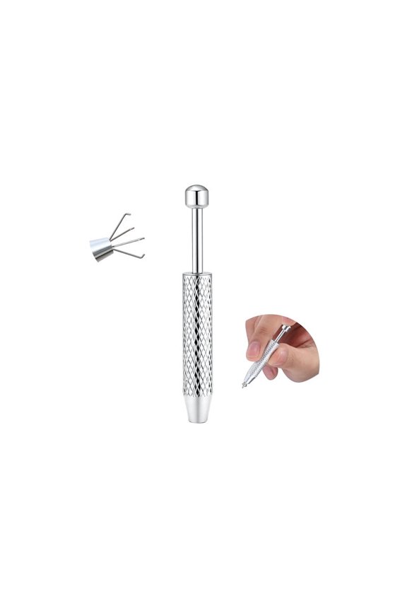 Piercing Ball Grabber, Flat Back Earrings Piercing Guide Needle Tool, Surgical Steel Internally Threaded Push Pin External Thread Assistant Body Piercing Kit for Ear Nose Lip Tool 16G 18G