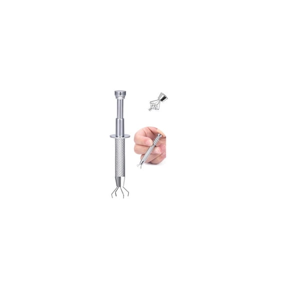 Piercing Ball Grabber, Flat Back Earrings Piercing Guide Needle Tool, Surgical Steel Internally Threaded Push Pin External Thread Assistant Body Piercing Kit for Ear Nose Lip Tool 16G 18G