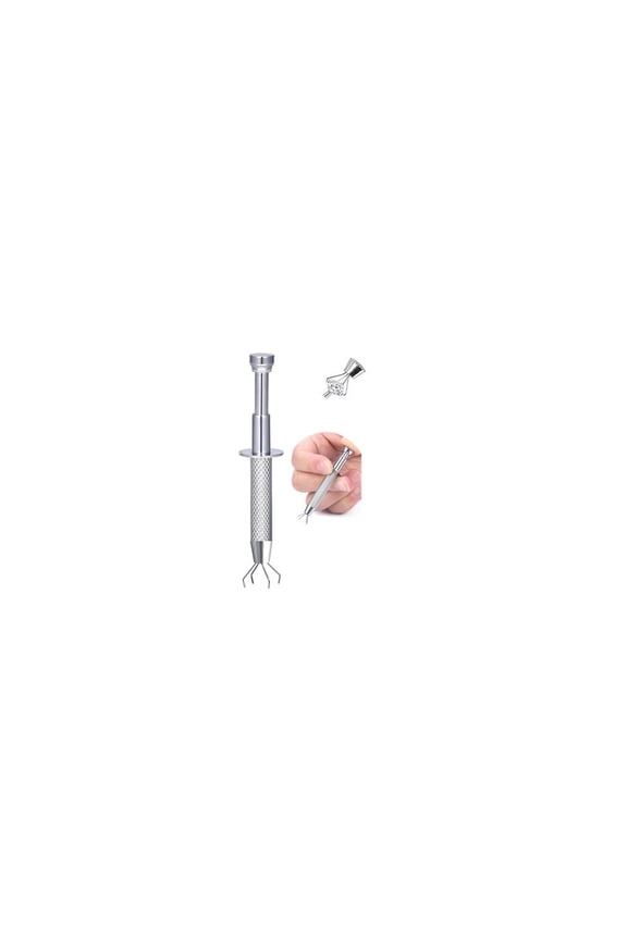 Piercing Ball Grabber, Flat Back Earrings Piercing Guide Needle Tool, Surgical Steel Internally Threaded Push Pin External Thread Assistant Body Piercing Kit for Ear Nose Lip Tool 16G 18G