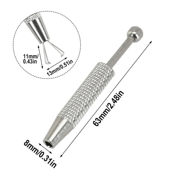 Piercing Ball Grabber Tool, Pick-up Tool with 4 Claws Holder, Diamond Claw Tweezers for Picking Up Small Parts Chip Gemstones