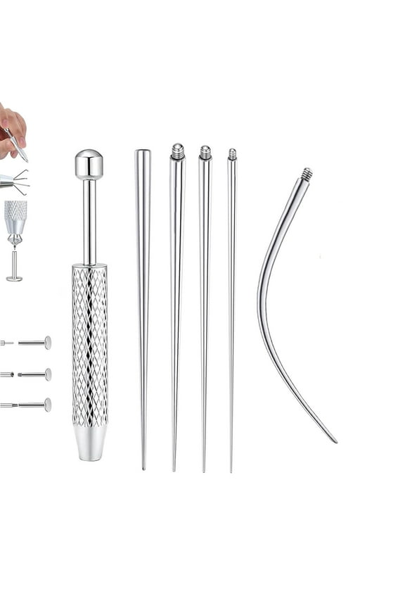 Piercing Ball Grabber Tool and Piercing Taper 16G 18G 14G for Flat Back Threader Earring Insertion, Stainless Steel Piercing Tool Kit