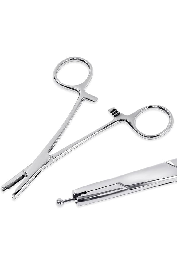 Piercing Ball Removal Tool,Jaw Stainless Steel Piercing Holding Tools Ball Unscrew,Body Piercing Pliers,Precision Stainless Steel Ear Nose Lip Navel Tongue Septum Forcep Clamp Pliers Tool(5MM)