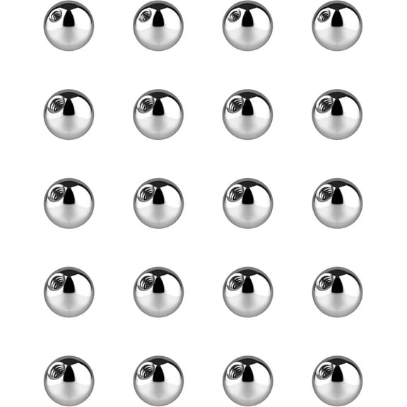 Piercing Balls 14g, 16g Externally Threaded - Use For Anti Eyebrow, Ear Lobe, Cartilage,, Helix, Labret Stud Lip Rings, Snake Bites, Septum Balls Piercing Jewelry Parts - Screw-on Barbell Bar, Post,