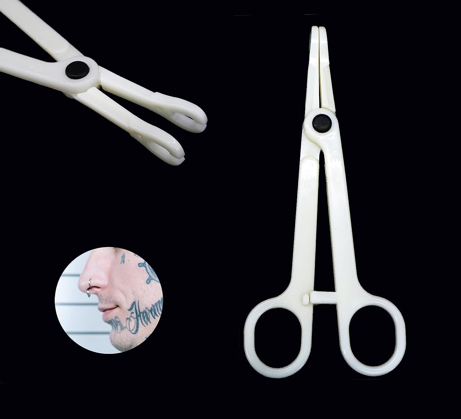 Piercing Clamps 8pcs Disposable Piercing Forceps Clamp Slotted Navel Forceps Piercing Pliers Tattoo,Suitable for ear, navel, lips, tongue, nose and other body parts piercing tools(TN019-8PCS)