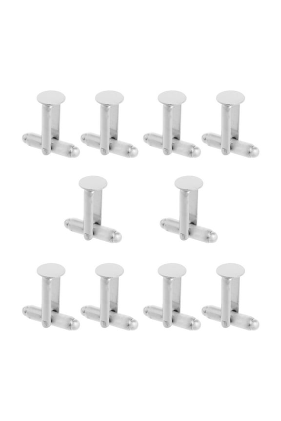 Piercing Classic 10 Pcs Men's Cufflinks Cuff Link Silver Tone Backs Blanks 0.31"