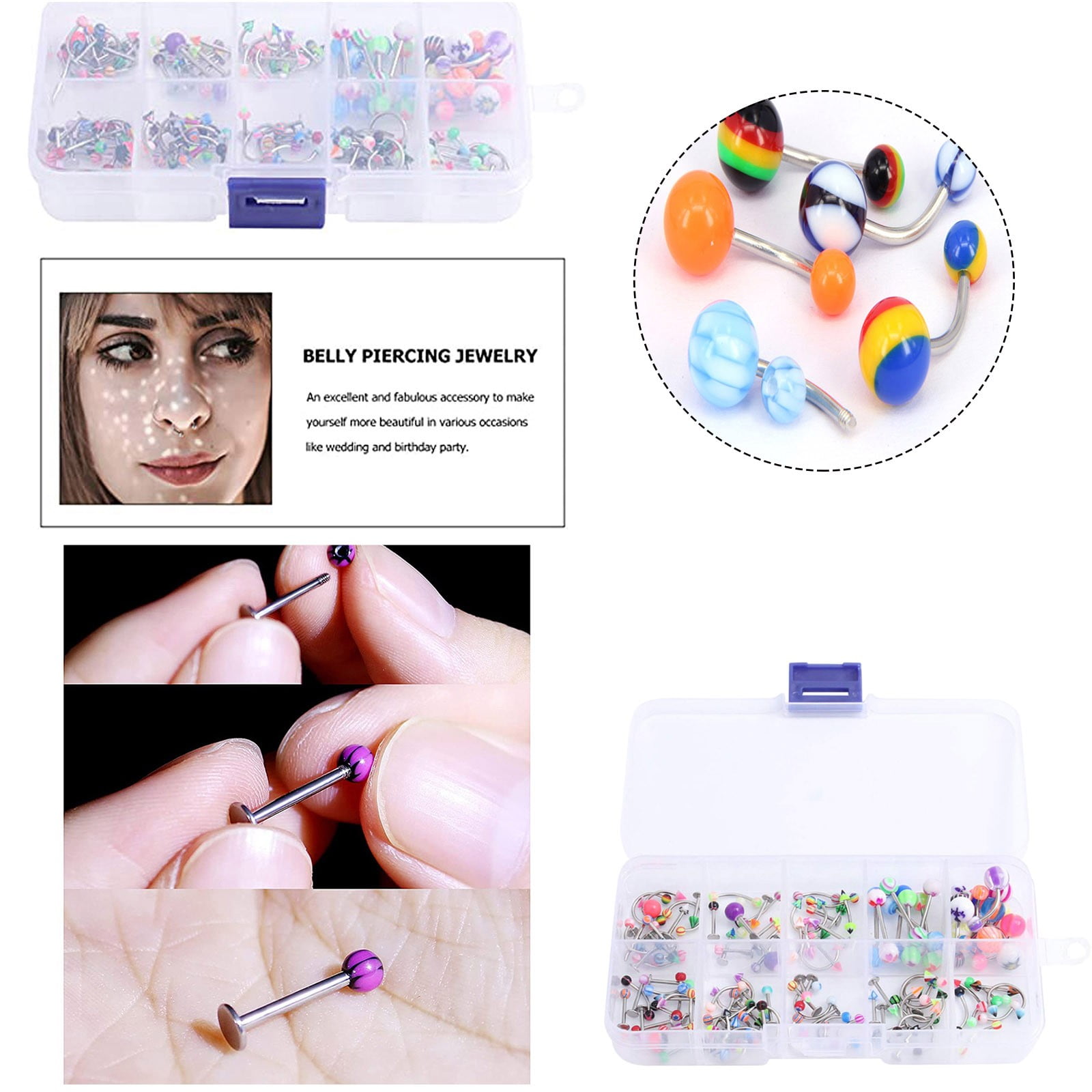 Piercing Jewelry Acrylic Tongue Nail Nose Ring Eyebrow Nail Lip Nail