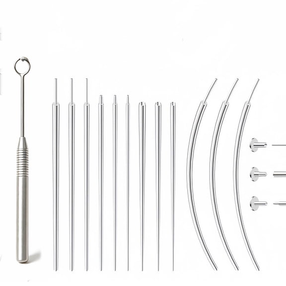 Piercing Taper Ball Grabber Tool, 16G 18G Stainless Steel Flat Back Earring Applicator, Threadless Insertion Pin Body Piercing Kit for Ear Nose Lip Jewelry Changing