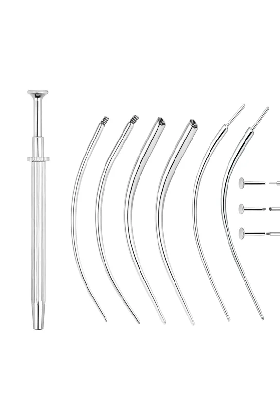 Piercing Taper Ball Grabber Tool, 16G 18G Stainless Steel Flat Back Earring Applicator, Threadless Insertion Pin Body Piercing Kit for Ear Nose Lip Jewelry Changing