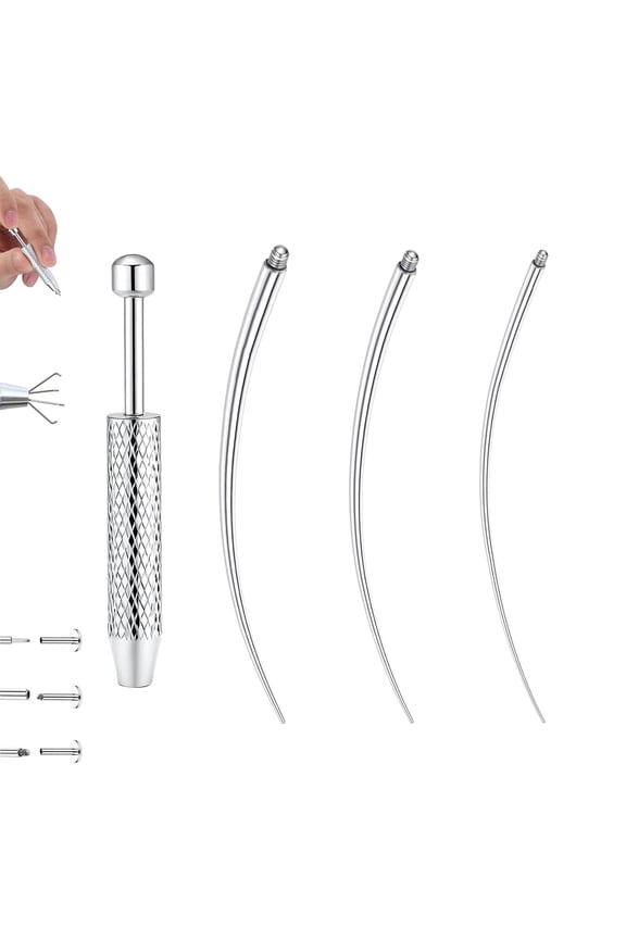 Piercing Taper Ball Grabber Tool for Changing Jewelry - 14G 16G 18G Stainless Steel Flat Back Earrings Applicator Tool Threadless Insertion Pin Thread Body Piercing Kit for Ear Nose Lip