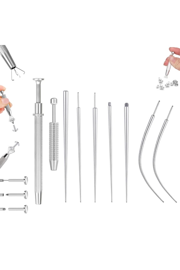 Piercing Taper Ball Grabber Tool for Changing Jewelry -Flat Back Earrings Applicator Tool,Body Piercing Kit for Ear Nose Lip