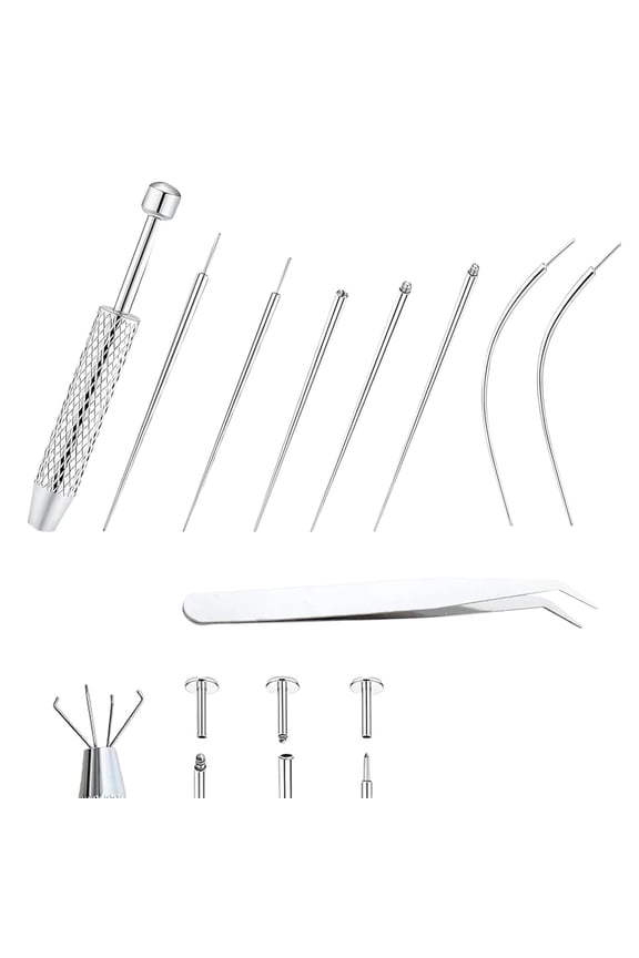 Piercing Tool Kit, Piercing Taper Insertion Tool, Piercing Tongs for Changing Jewelry, Piercings Accessories for Ears Nose Lip Navel