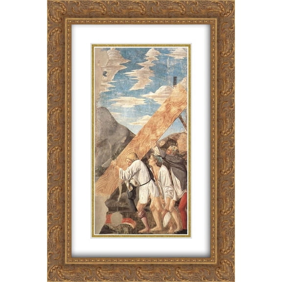 Piero della Francesca 2x Matted 16x24 Gold Ornate Framed Art Print 'Burial of the Holy Wood'