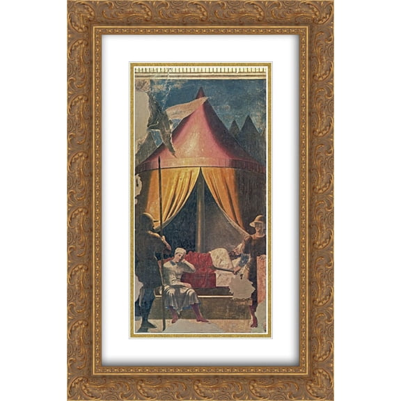 Piero della Francesca 2x Matted 16x24 Gold Ornate Framed Art Print 'The Dream of Constantine'