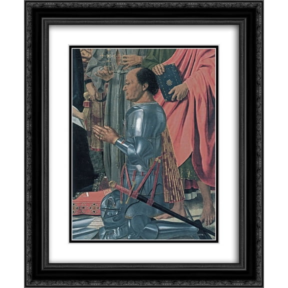 Piero della Francesca 2x Matted 20x24 Black Ornate Framed Art Print 'Federico da Montefeltro'