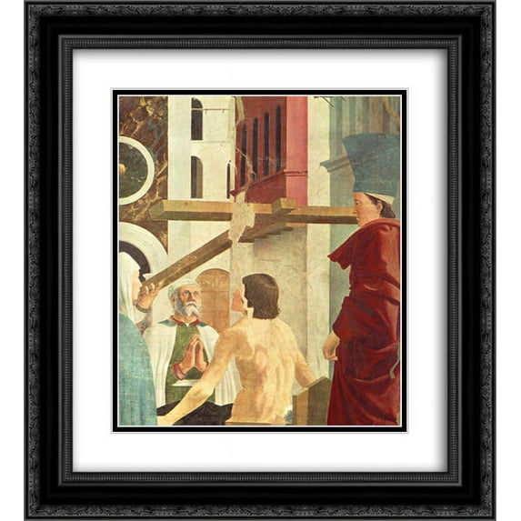 Piero della Francesca 2x Matted 20x24 Black Ornate Framed Art Print 'Recognition of the True Cross (detail)'