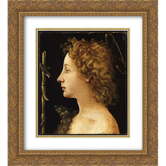 Piero di Cosimo 2x Matted 20x24 Gold Ornate Framed Art Print 'The Young Saint John the Baptist'