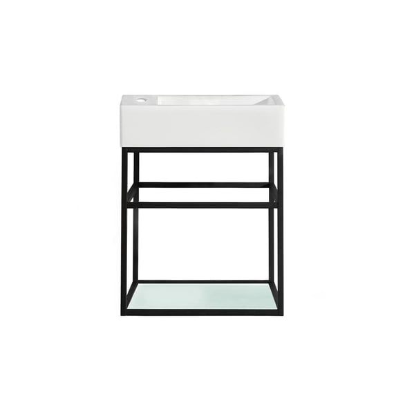 Pierre 19.5 Single, Metal Frame, Open Shelf, Bathroom Vanity
