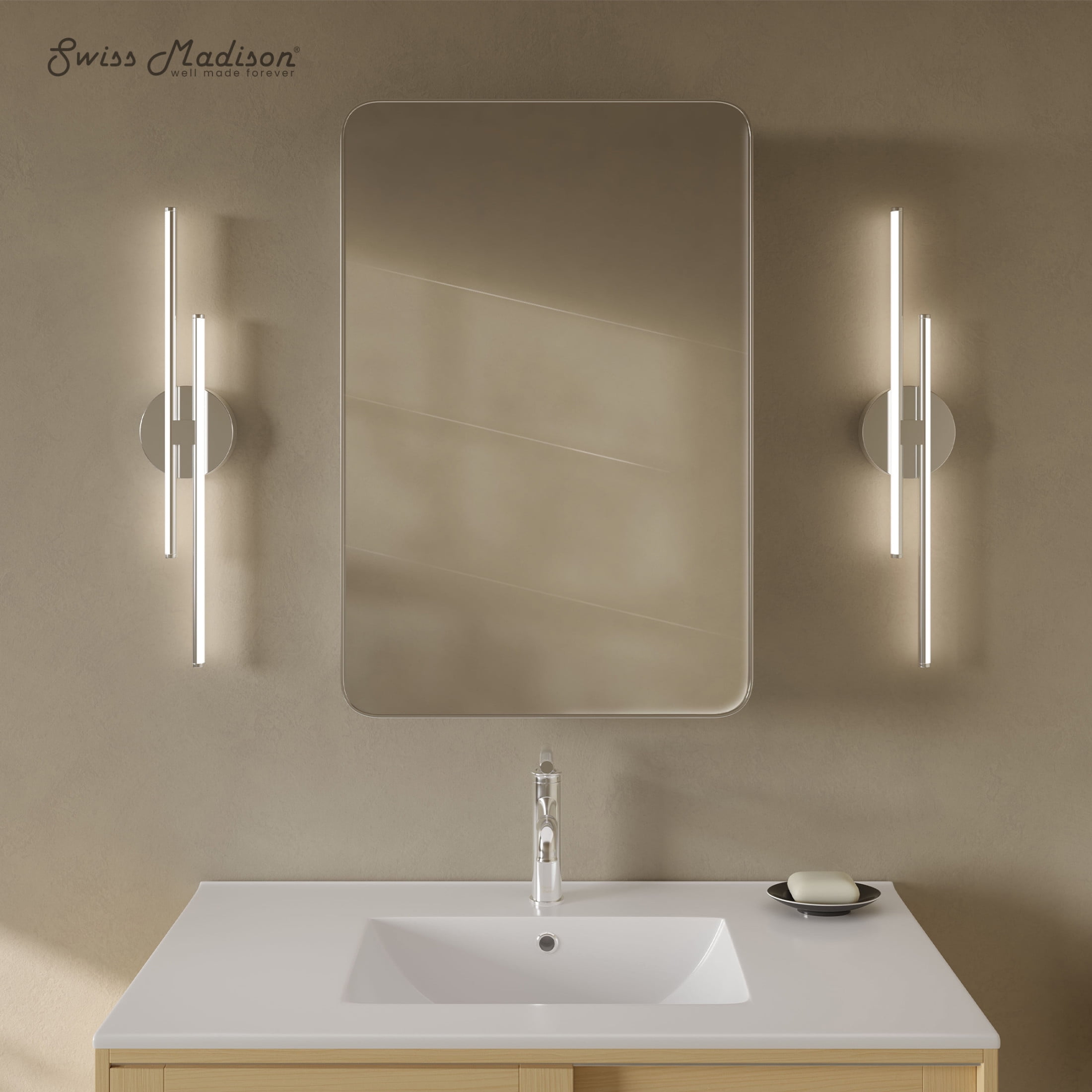 Pierre 20 x 30 Rectangle Recessed/Wall Mount Medicine Cabinet with Mirror in Polished Chrome