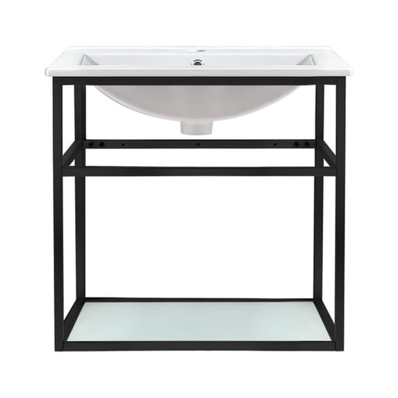 Swiss Madison SM-BV552 Pierre 23-5/8" High Wall Mounted Console Sink Set - Black
