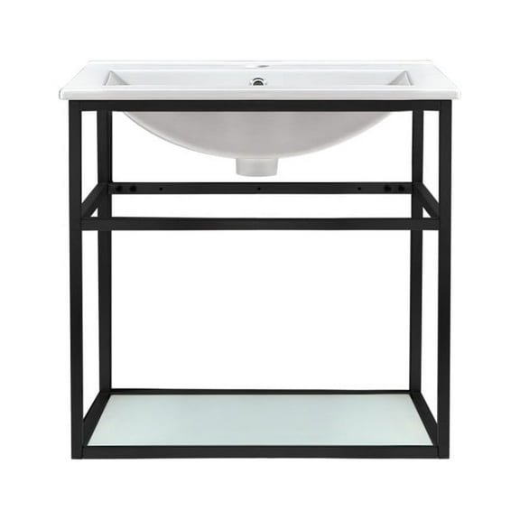Pierre 24 Single, Metal Frame, Open Shelf, Bathroom Vanity