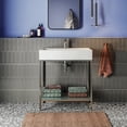 thumbnail image 1 of Swiss Madison Pierre 32" Open Shelf Black Frame Freestanding Bathroom Vanity with Sink Top, 1 of 12