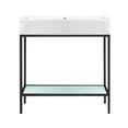 thumbnail image 1 of Pierre 32 Single, Freestanding, Open Shelf, Matte Black Metal Frame Bathroom Vanity, 1 of 12