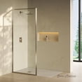thumbnail image 1 of Pierre 34 x 76 Framed Fixed 3/8 in. (10mm) Clear Tempered Glass Shower Door with Nickel Brushed Frame, 1 of 6