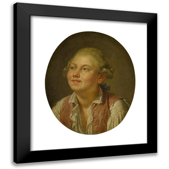 Pierre Alexandre Wille 12x14 Black Modern Framed Museum Art Print Titled - Portrait of a Young Man