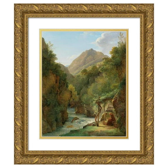 Pierre-Athanase Chauvin 15x18 Gold Ornate Wood Frame and Double Matted Museum Art Print Titled - The Hermit (1822)