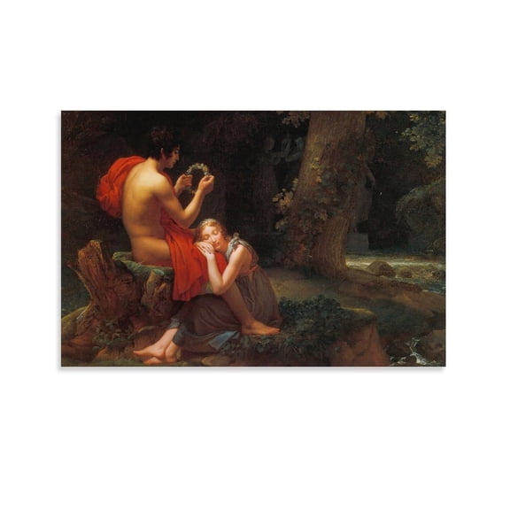 Pierre Auguste Cot 《Daphnis And Chloe》 Prints Poster Wall Art Painting Canvas Poster Wall Art Picture Prints Hanging Photo Gift Decor Home Posters Artworks 08x12inch(20x30cm)