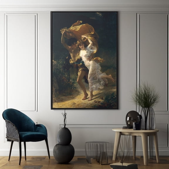 Pierre Auguste Cot The Storm Print Romance Art Poster, Unframed Paper Poster 8x10in