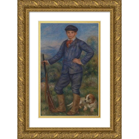 Pierre-Auguste Renoir 10x14 Gold Ornate Wood Frame and Double Matted Museum Art Print Titled - Jean as a Huntsman (1910)