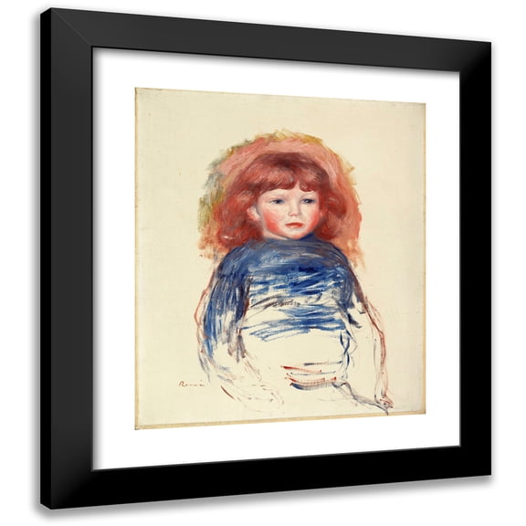 Pierre-Auguste Renoir 12x14 Black Modern Framed Museum Art Print Titled - Coco (ca. 1905)