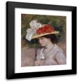 thumbnail image 1 of Pierre-Auguste Renoir 12x14 Black Modern Framed Museum Art Print Titled - Woman in a Flowered Hat, 1 of 5