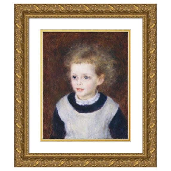 Pierre-Auguste Renoir 12x14 Gold Ornate Wood Frame and Double Matted Museum Art Print Titled - Marguerery-Therese (Martacott) Berard (1874-1956) (1879)