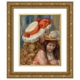 thumbnail image 1 of Pierre-Auguste Renoir 12x14 Gold Ornate Wood Frame and Double Matted Museum Art Print Titled - Girls with Hats (Young Girls with Hats) (Early 1890s), 1 of 4