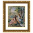 thumbnail image 1 of Pierre-Auguste Renoir 12x14 Gold Ornate Wood Frame and Double Matted Museum Art Print Titled - In the Meadow (1888-92), 1 of 4