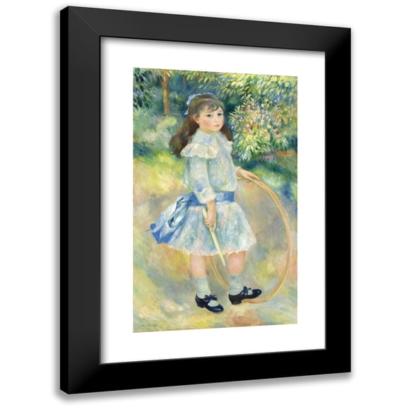 Pierre-Auguste Renoir 12x18 Black Modern Framed Museum Art Print Titled - Girl with a Hoop (1885)
