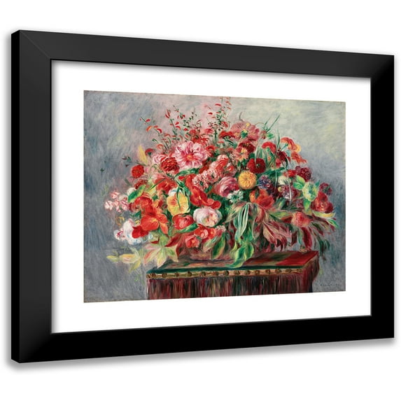 Pierre-Auguste Renoir 14x12 Black Modern Framed Museum Art Print Titled - Flower Basket (1890)
