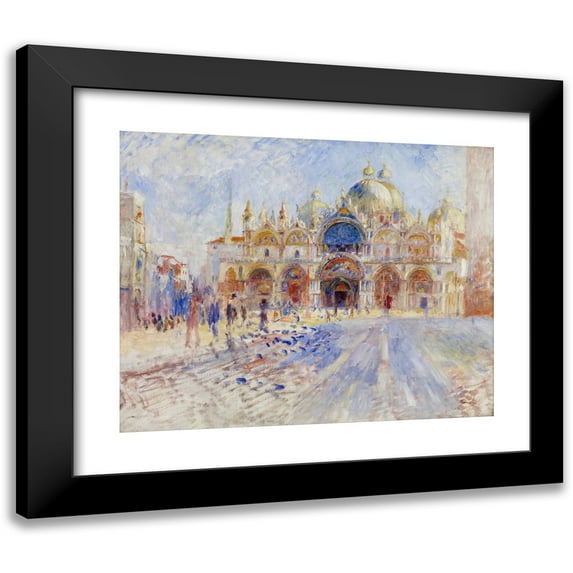 Pierre-Auguste Renoir 14x12 Black Modern Framed Museum Art Print Titled - The Piazza San Marco, Venice (1881)