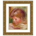 thumbnail image 1 of Pierre-Auguste Renoir 15x17 Gold Ornate Wood Frame and Double Matted Museum Art Print Titled - Woman's Head, 1 of 4