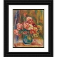 thumbnail image 1 of Pierre-Auguste Renoir 15x18 Black Ornate Wood Framed Double Matted Museum Art Print Titled - Vase of Roses (C. 1890-1900), 1 of 5