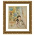 thumbnail image 1 of Pierre-Auguste Renoir 15x18 Gold Ornate Wood Frame and Double Matted Museum Art Print Titled - Woman in an Interior, 1 of 4