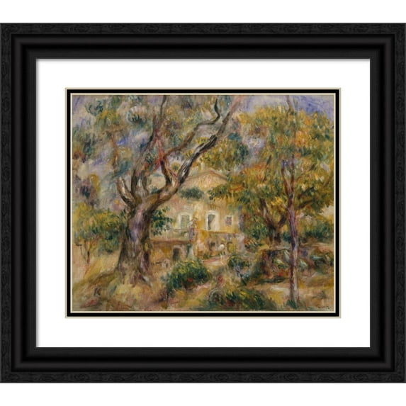 Pierre-Auguste Renoir 17x15 Black Ornate Wood Framed Double Matted Museum Art Print Titled - The Farm at Les Collettes, Cagnes (1908-14)