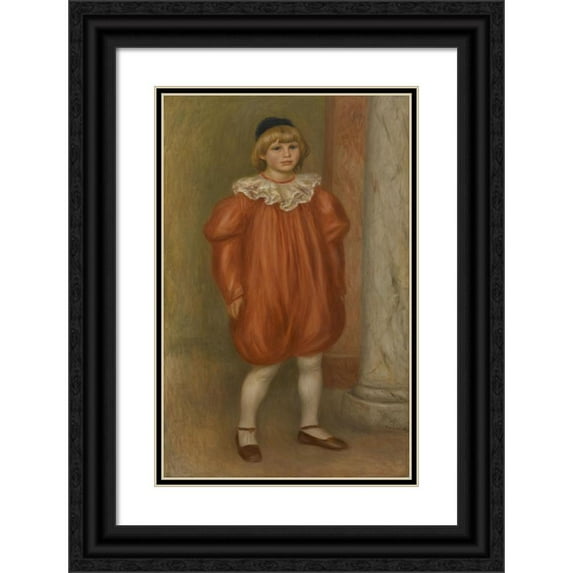 Pierre-Auguste Renoir 17x24 Black Ornate Framed Double Matted Museum Art Print Titled: Claude Renoir in Clown Costume (1909)