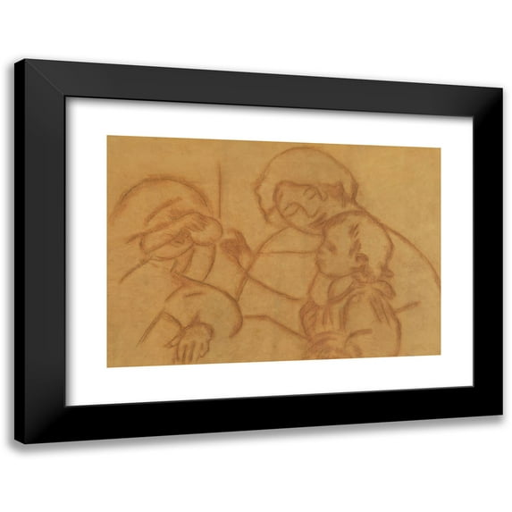 Pierre-Auguste Renoir 18x14 Black Modern Framed Museum Art Print Titled - Gabrielle, Jean and a Little Girl (1895)
